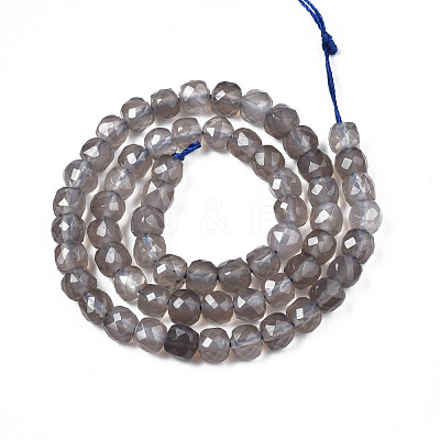 Natural Grey Agate Beads Strands G-S359-373-1
