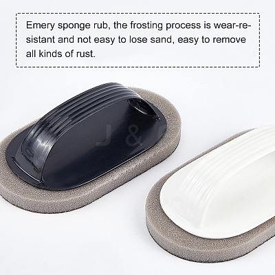 8 Pcs 2 Colors Portable Emery Sponge Pot Dish Brush AJEW-OC0002-10-1