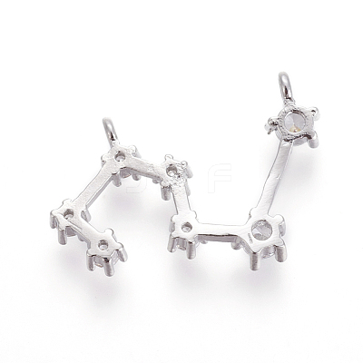 Brass Micro Pave Cubic Zirconia Pendants ZIRC-F099-20P-12-1