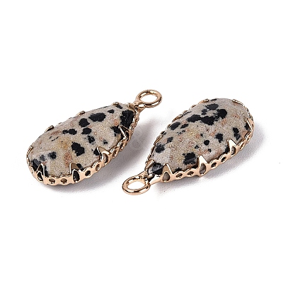 Natural Dalmatian Jasper Faceted Pendants G-Q606-104G-05-1
