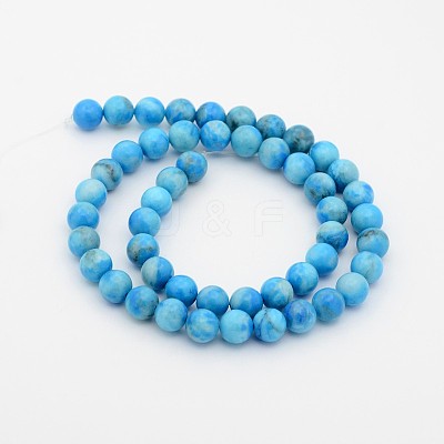 Natural Gemstone Dyed Round Bead Strands G-P070-42-8mm-1