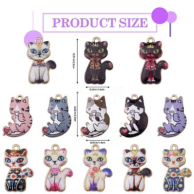 39Pcs 13 Style Rack Plating Alloy Pendants FIND-SZ0003-43-1