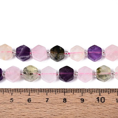 3 Styles Natural Rose Quartz & Prehnite & Amethyst Beads Strands G-P534-A25-02-1