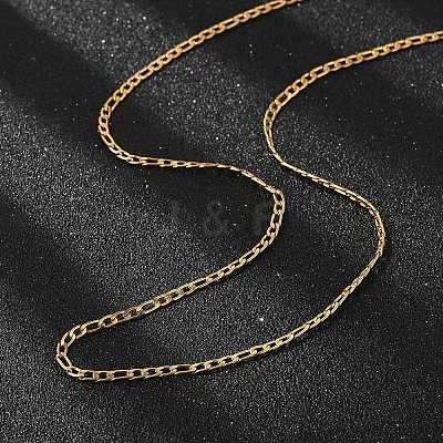 304 Stainless Steel Figaro Chain Necklaces LS-STAS-F034-03G-1