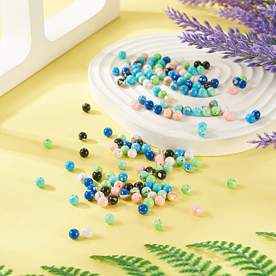 160Pcs 8 Colors Assembled Synthetic Stone and Trochus Shell Beads G-TA0002-31D-1