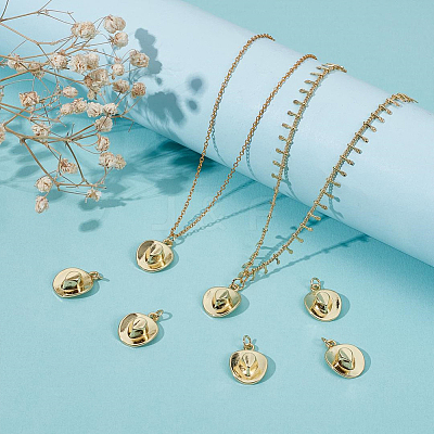 12PCS Rack Plating Brass Pendants KK-BC0014-37G-1