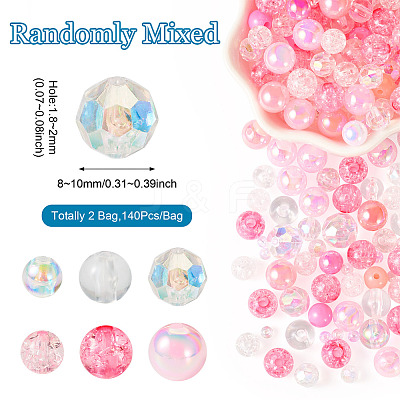 Transparent & Opaque Acrylic Bead OACR-TAC0002-08B-1