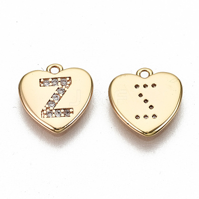 Brass Micro Pave Clear Cubic Zirconia Charms KK-N231-234Z-NF-1