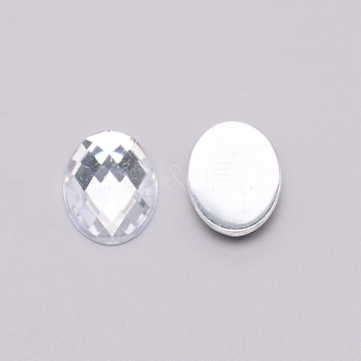 Acrylic Faceted Cabochons OACR-WH0025-13-1