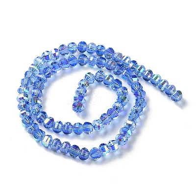 Transparent Electroplate Glass Beads Strands GLAA-Q099-C01-11-1