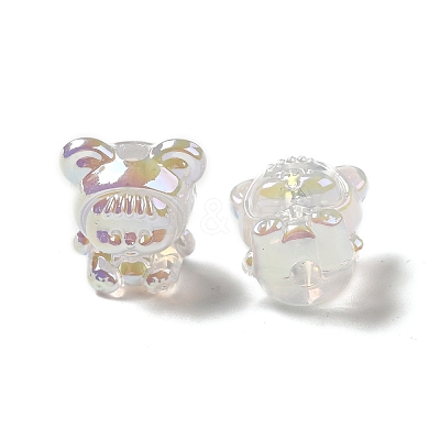 UV Plating Rainbow Iridescent Acrylic Beads LS-PACR-M002-01F-1