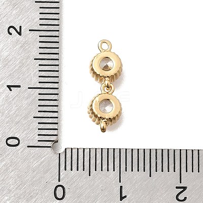 Brass Pave Cubic Zirconia Connector Charms KK-N289-26G-05-1