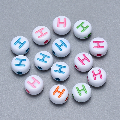 Craft Acrylic Horizontal Hole Letter Beads SACR-S201-11H-1