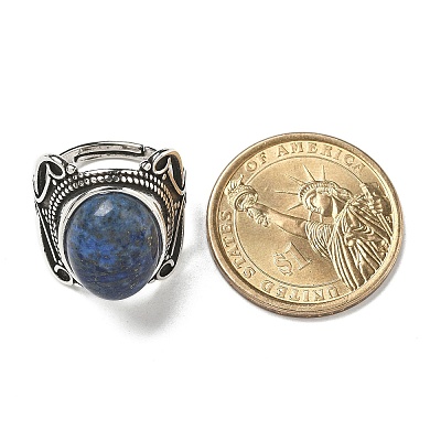 Natural Lapis Lazuli Adjustable Rings RJEW-I108-02AS-11-1