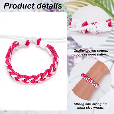20Pcs 20 Colors Handmade Cotton & Linen Braided Cord Bracelets Set BJEW-AN0001-62-1
