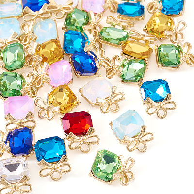 30Pcs Alloy & Glass Charms FIND-TA0008-05G-1