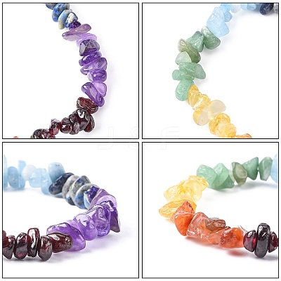 Chakra Gemstone Stretch Bracelets BJEW-JB02288-01-1