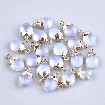 Electroplate Opalite Charms G-S344-09G-1