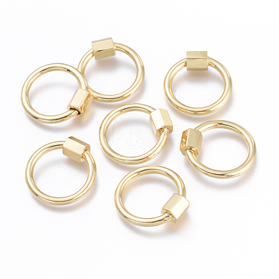 Brass Screw Carabiner Lock Charms KK-I673-09G-1