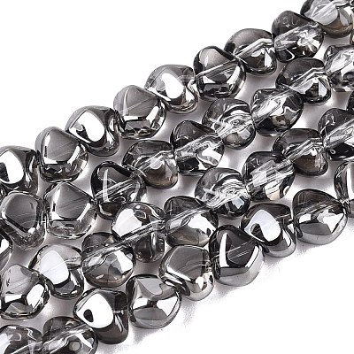 Electroplate Transparent Glass Beads Strands EGLA-Q133-01A-03-1