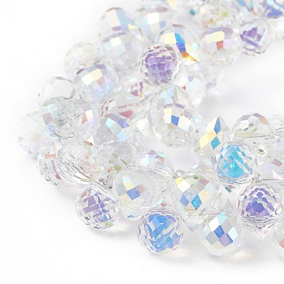 Transparent Electroplate Glass Beads Strands EGLA-F152B-AB02-1