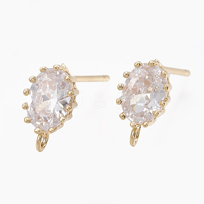 Brass Stud Earring Findings X-KK-S348-117-1