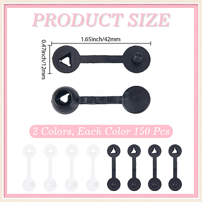 300Pcs 2 Colors Plastic Anti-theft Buckles FIND-CY0001-55B-1