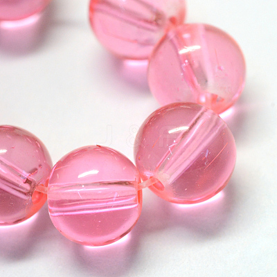 Baking Paint Transparent Glass Round Bead Strands X-DGLA-Q022-8mm-07-1