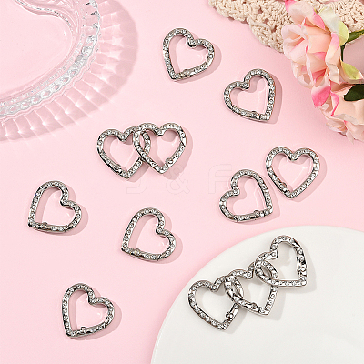 20Pcs Zinc Alloy Rhinestone Spring Gate Rings FIND-SP0004-36P-1
