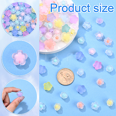 60G 4 Styles Frosted Transparent Acrylic Beads OACR-YW0002-66-1