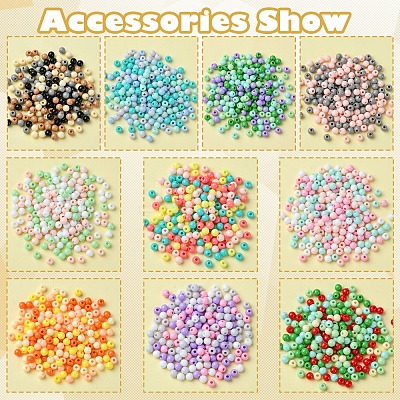 60G 10 Colors Opaque Acrylic Beads OACR-FS0001-75-1