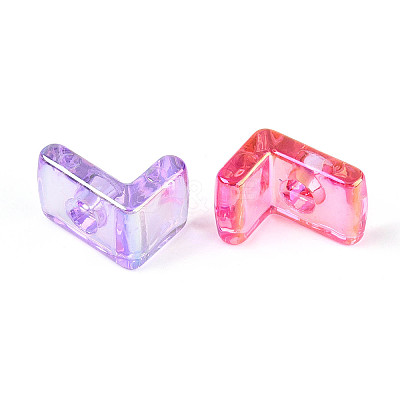 UV Plating Transparent Acrylic European Beads OACR-M027-02L-1