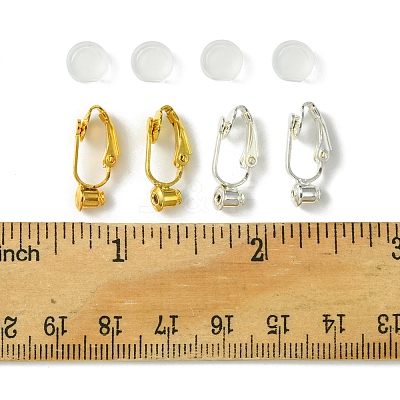 12Pcs 2 Color Brass Clip-on Earring Converters Findings KK-FS0001-31-1
