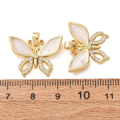 Brass Micro Pave Clear Cubic Zirconia Pendants CU-CBAC0A4-01G-A-1