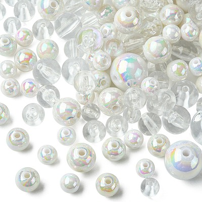 250Pcs 8 Styles Opaque Acrylic Beads MACR-FS0001-62-1