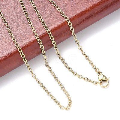Trendy Unisex 304 Stainless Steel Cable Chain Necklaces X-NJEW-L043-16G-1