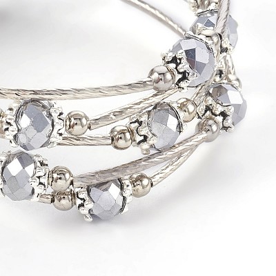 Electroplate Glass Wrap Bracelets BJEW-JB04018-01-1