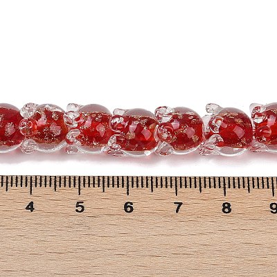 Gold Sand Lampwork Beads Strands LAMP-P069-02A-05-1