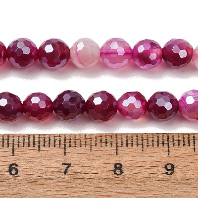 Electroplated Natural Agate Beads Strands G-B191-A07-6mm-06-1