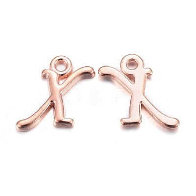 Rose Gold Plated Alloy Letter Pendants PALLOY-J718-01RG-X-1