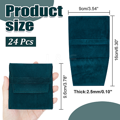 Velvet Jewelry Flap Pouches ABAG-WH0038-43D-1
