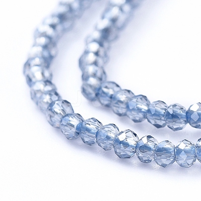 Electroplate Glass Beads Strands X-EGLA-F149-PL-01-1