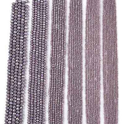 Electroplate Glass Beads Strands EGLA-A044-P4mm-B13-1