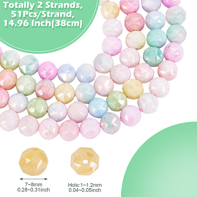 2 Strands Anti-Tarnish Electroplate Glass Beads Strands GLAA-TA0003-56-1