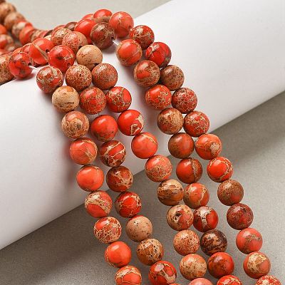 Natural Imperial Jasper Beads Strands G-A175B-8mm-07-1