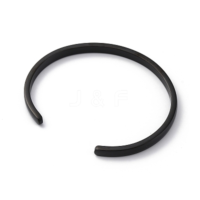 Ion Plating(IP) 304 Stainless Steel Cuff Bangles STAS-I110-10-4mm-B-1