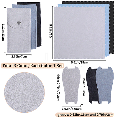 3 Sets 3 Colors Rectangle Velvet Single Watch Storage Bags ABAG-BBC0001-11-1