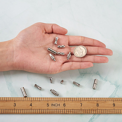 16Sets 4 Style 304 Stainless Steel Screw Clasps STAS-FW0001-08P-1