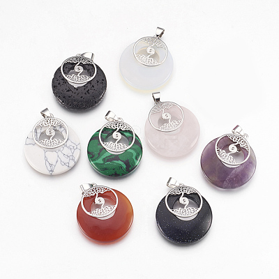 Natural & Synthetic Gemstone Pendants KK-F751-B-1