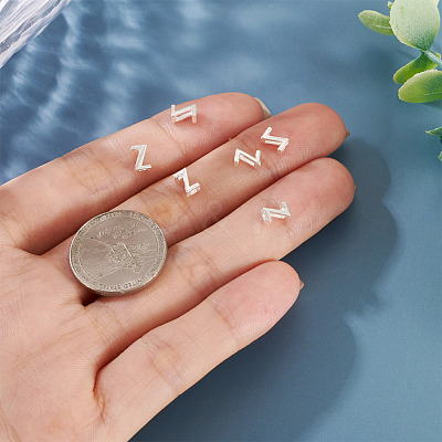 6Pcs 925 Sterling Silver Hollow Initial Beads STER-TA0001-53Z-1